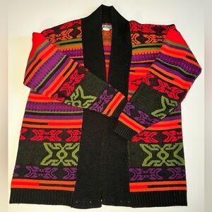 Vintage JJ Browne 90s Aztec Southwestern Cardigan Geometric Pattern women XL